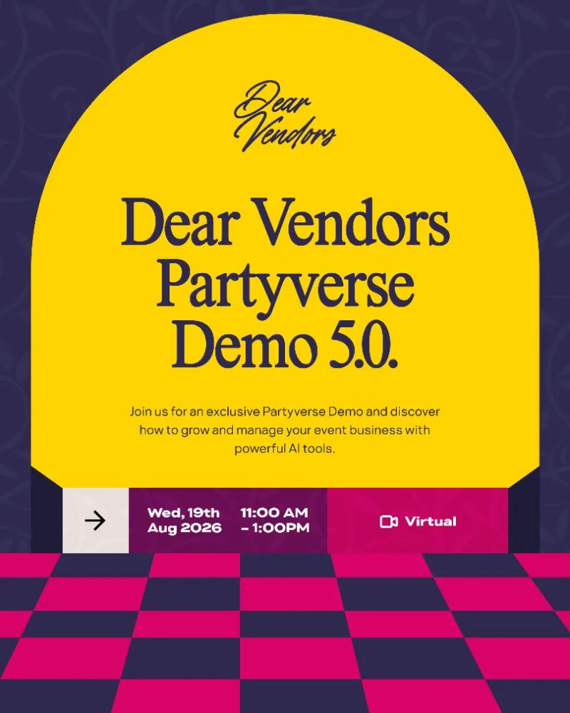 Dear Vendors Partyverse Demo 5.0 event artwork