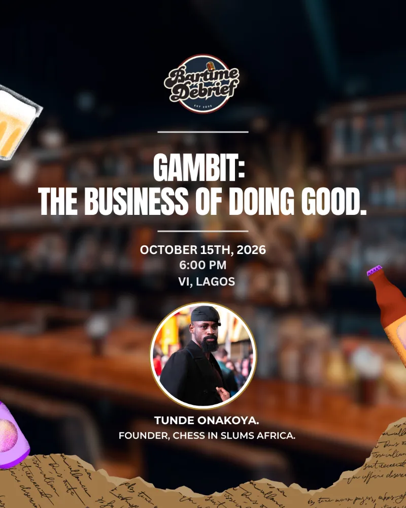 BarTime Debrief w/Tunde Onakoya event artwork